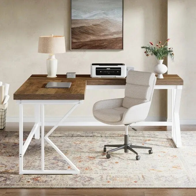 L-shaped Computer Desk, Industrial Corner Home Office Desk