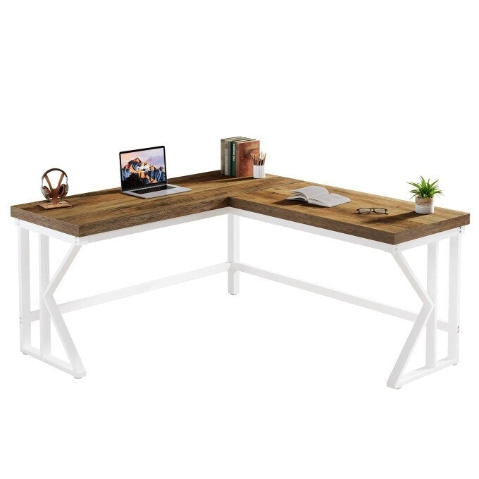 L-shaped Computer Desk, Industrial Corner Home Office Desk