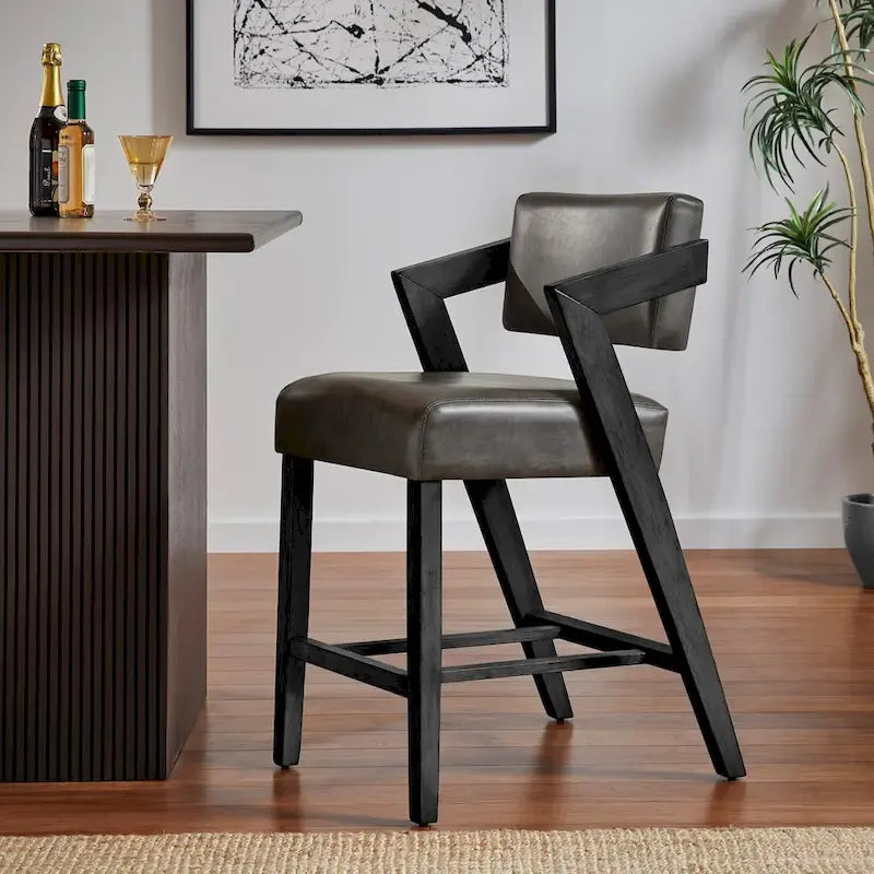 Wood Finish Counter & Bar Chair by