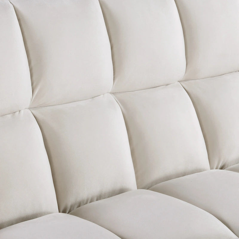 Modern 68 Length Tufted Convertible Loveseat Sleeper Sofa Bed - 68L x 55W x 20H