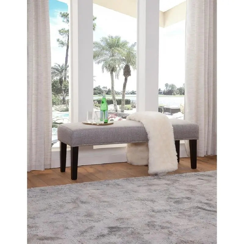 Upholstered Accent Bench w/ Nailhead Trim