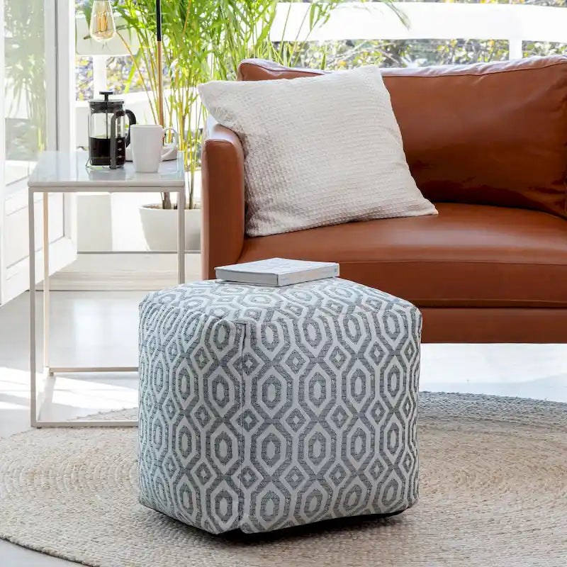 Indoor/Outdoor 18 x 18 Square Pouf Ottoman