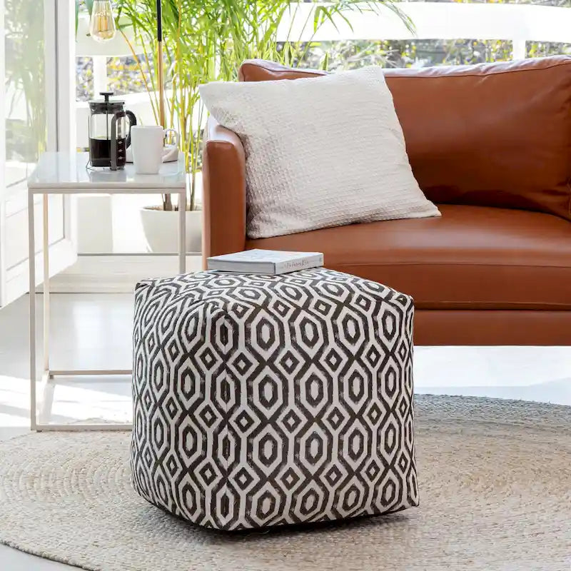 Indoor/Outdoor 18 x 18 Square Pouf Ottoman