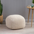 Pim Cotton Knit Square Pouf by Christopher Knight Home