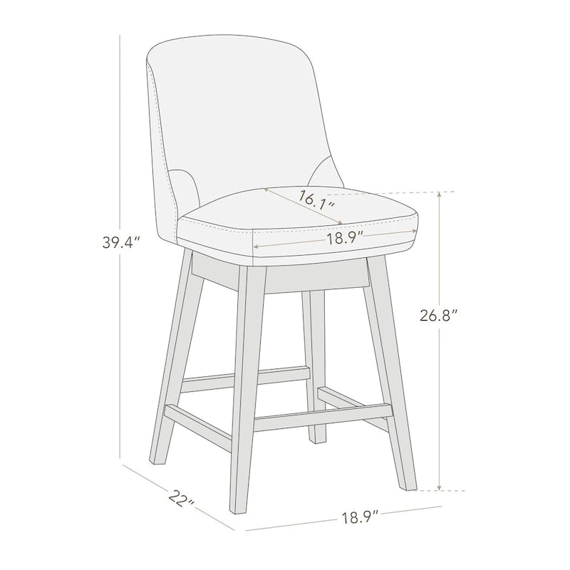 Modern Counter Height Barstool Set of 2
