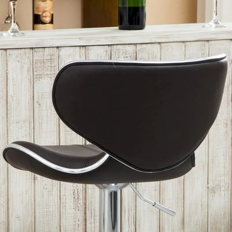 Leatherette Airlift Adjustable Swivel Barstool (Set of 2)