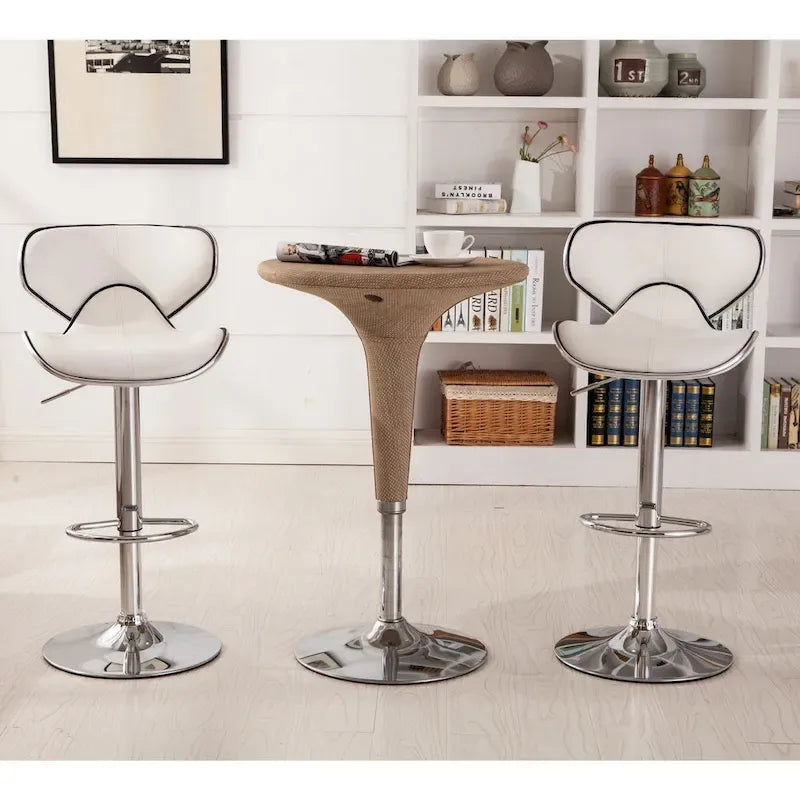 Leatherette Airlift Adjustable Swivel Barstool (Set of 2)