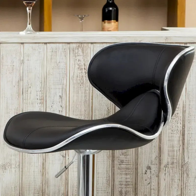 Leatherette Airlift Adjustable Swivel Barstool (Set of 2)