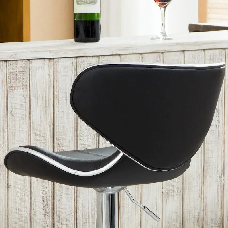 Leatherette Airlift Adjustable Swivel Barstool (Set of 2)