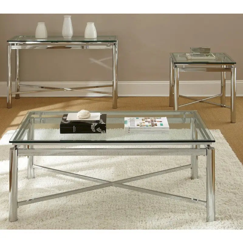 Chrome and Glass End Table