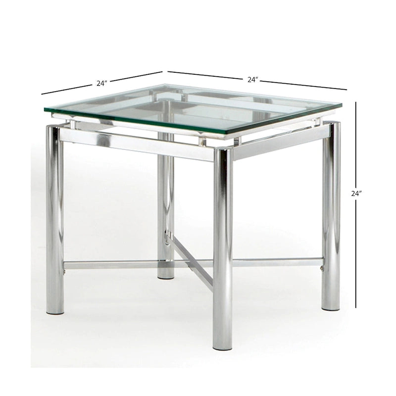 Chrome and Glass End Table