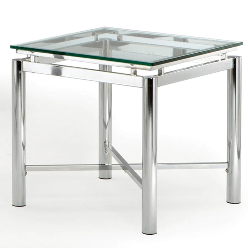 Chrome and Glass End Table