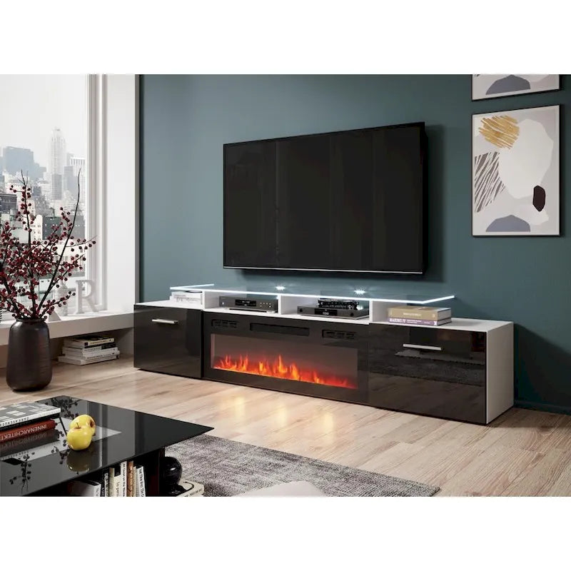 Electric Fireplace Modern 75 TV Stand