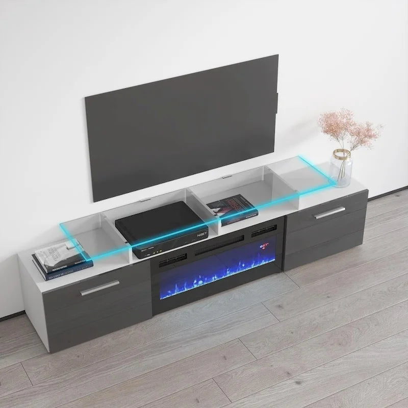 Electric Fireplace Modern 75 TV Stand