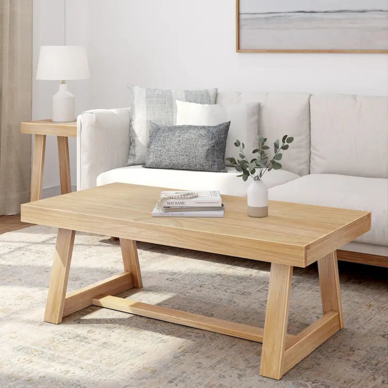 Classic Rectangular Trestle Leg Coffee Table - 48