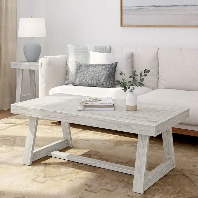 Classic Rectangular Trestle Leg Coffee Table - 48