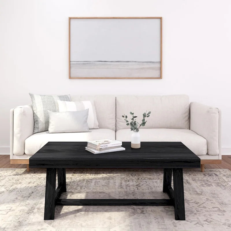 Classic Rectangular Trestle Leg Coffee Table - 48
