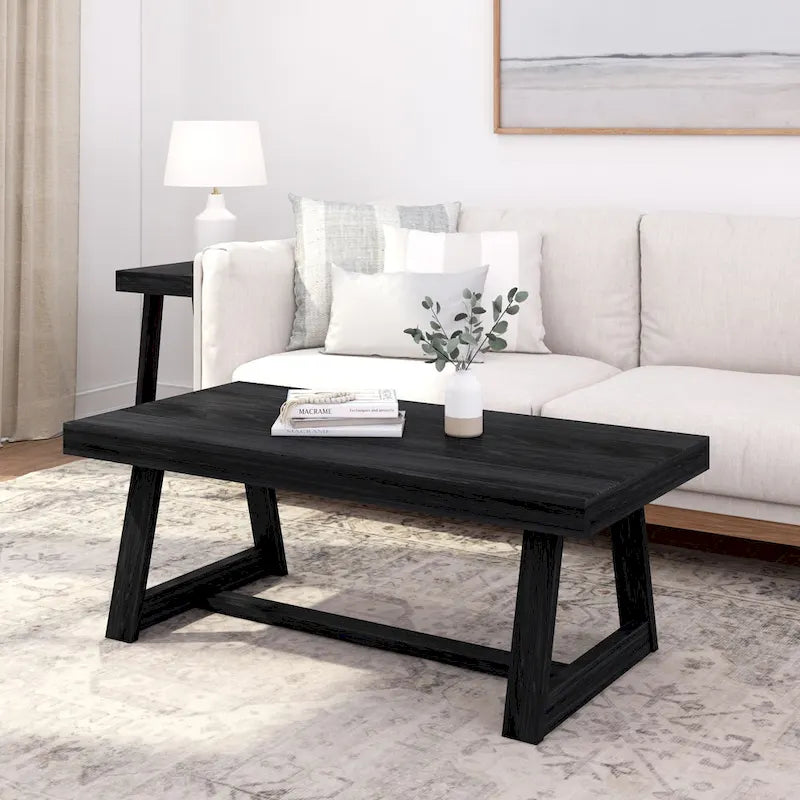Classic Rectangular Trestle Leg Coffee Table - 48