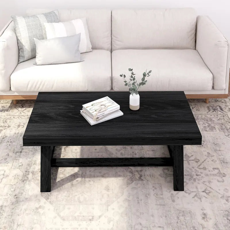 Classic Rectangular Trestle Leg Coffee Table - 48