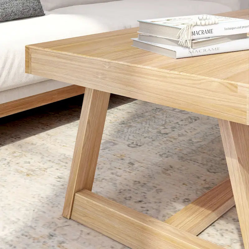 Classic Rectangular Trestle Leg Coffee Table - 48