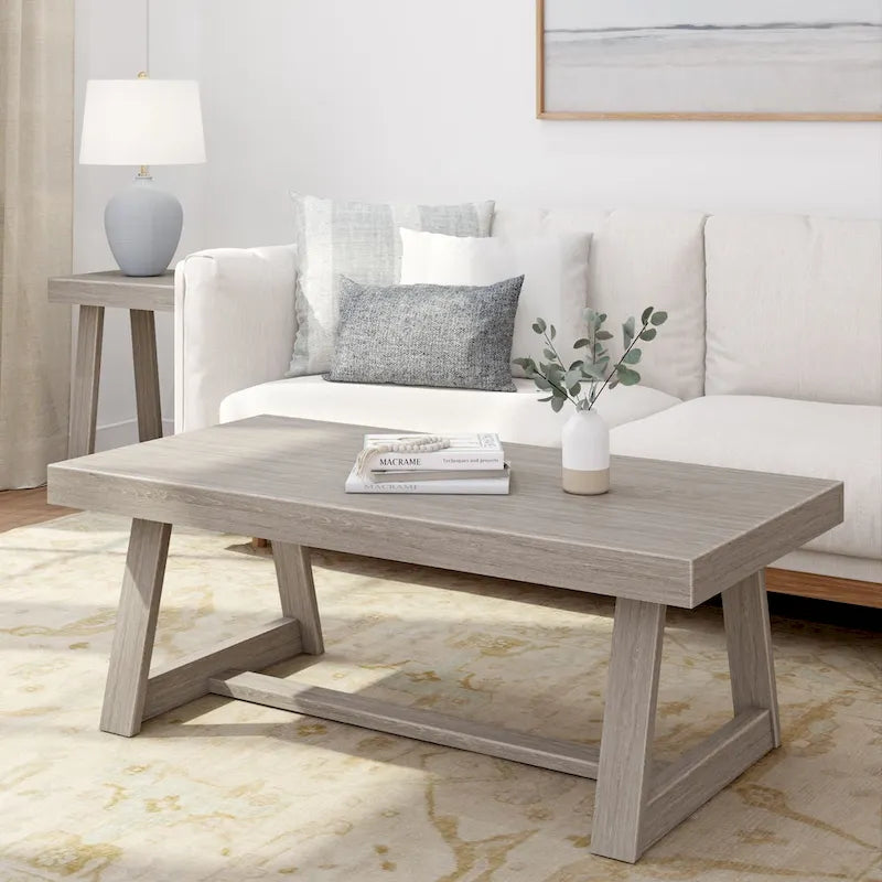 Classic Rectangular Trestle Leg Coffee Table - 48