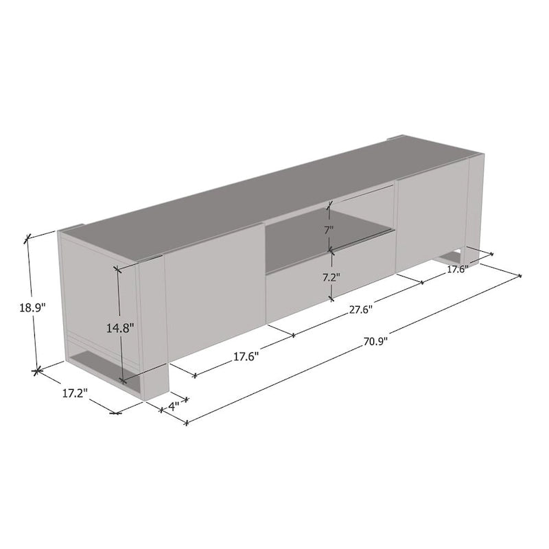 71 Modern All High Gloss TV Stand