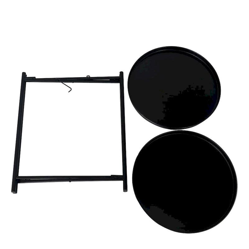 Side Table 2-Tier Metal Round End Table with Removable Tray - 17.5(D)x 17.5(W)x 20.7(H)