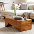 Modern Angular Wooden Coffee Table - 15H x 39W x 22D
