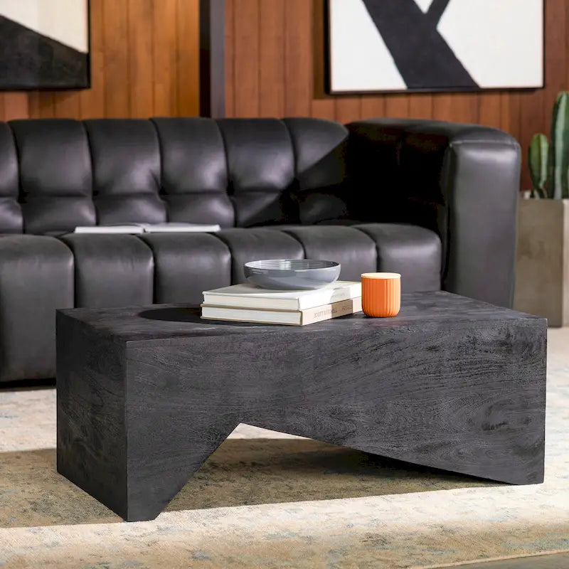 Modern Angular Wooden Coffee Table - 15H x 39W x 22D