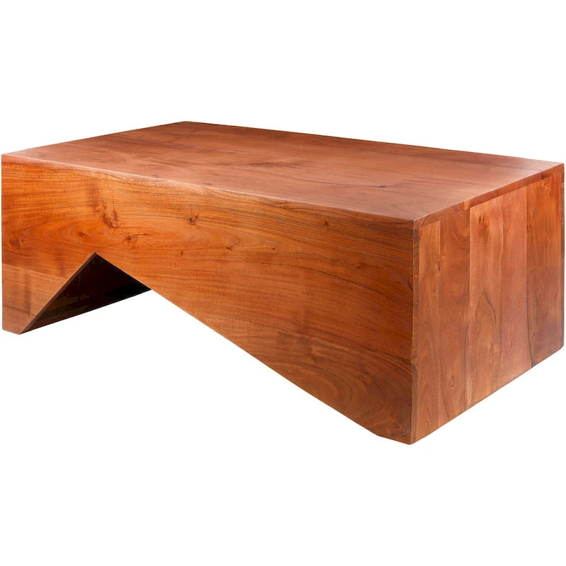Modern Angular Wooden Coffee Table - 15H x 39W x 22D