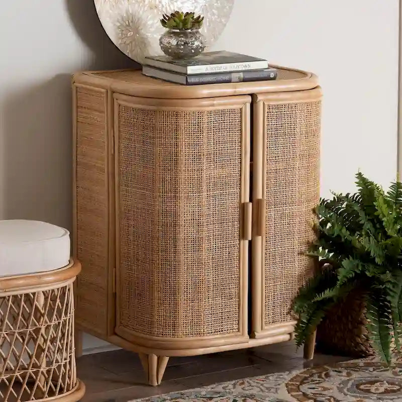 Bohemian Natural Rattan Storage Cabinet