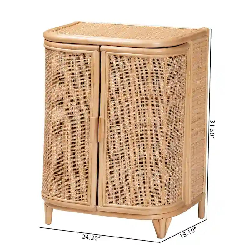 Bohemian Natural Rattan Storage Cabinet