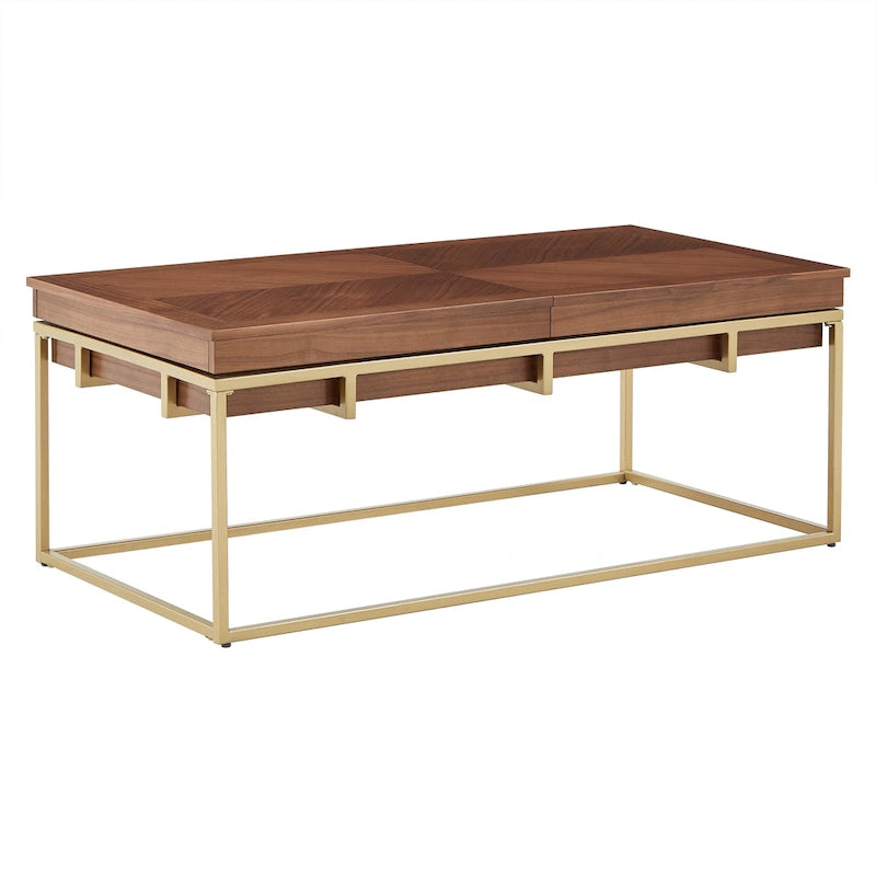 Square Table with Metal Base by