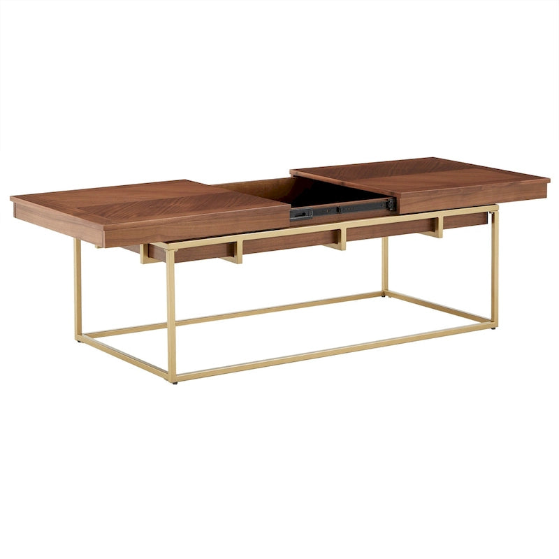Square Table with Metal Base by