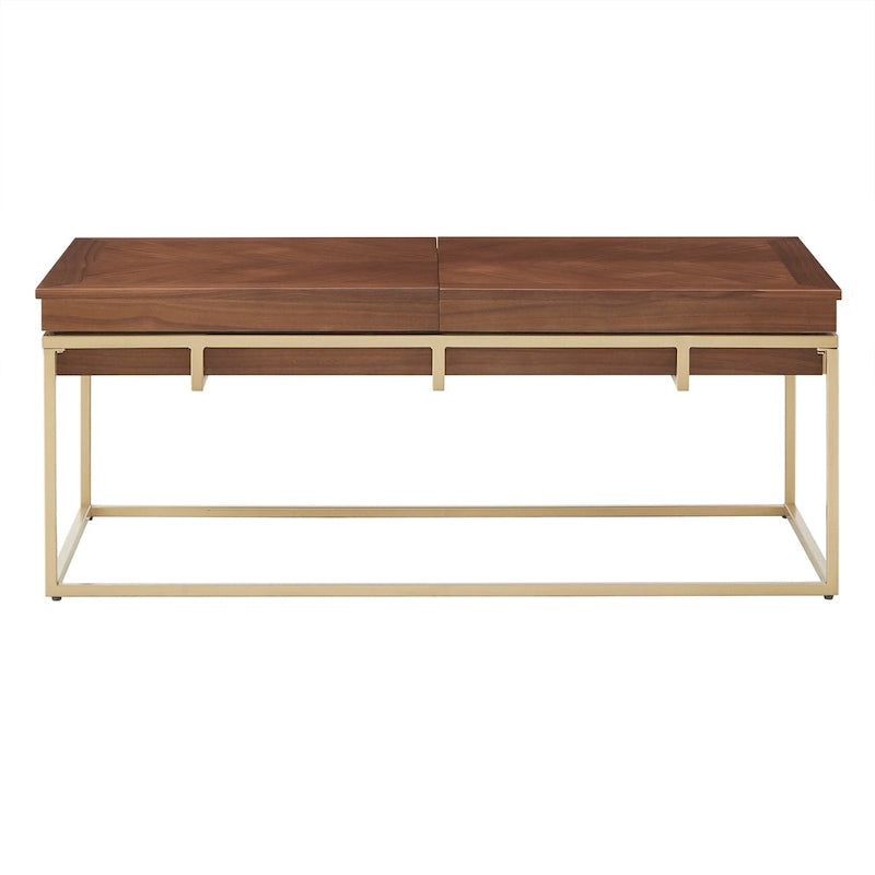 Square Table with Metal Base by