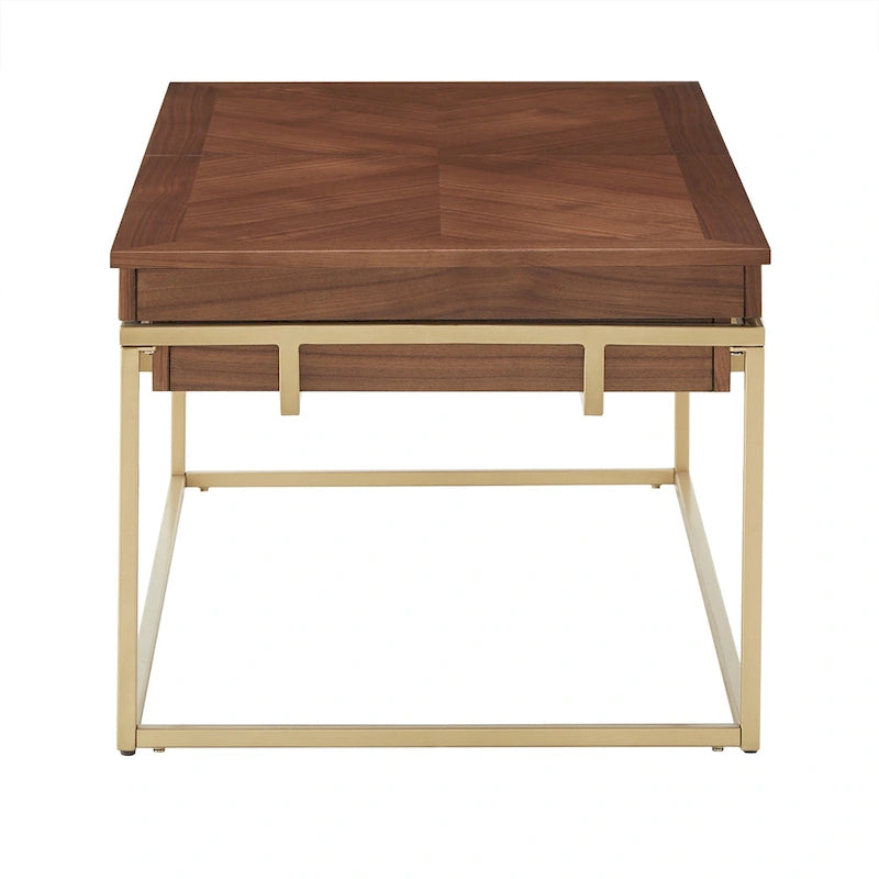 Square Table with Metal Base by
