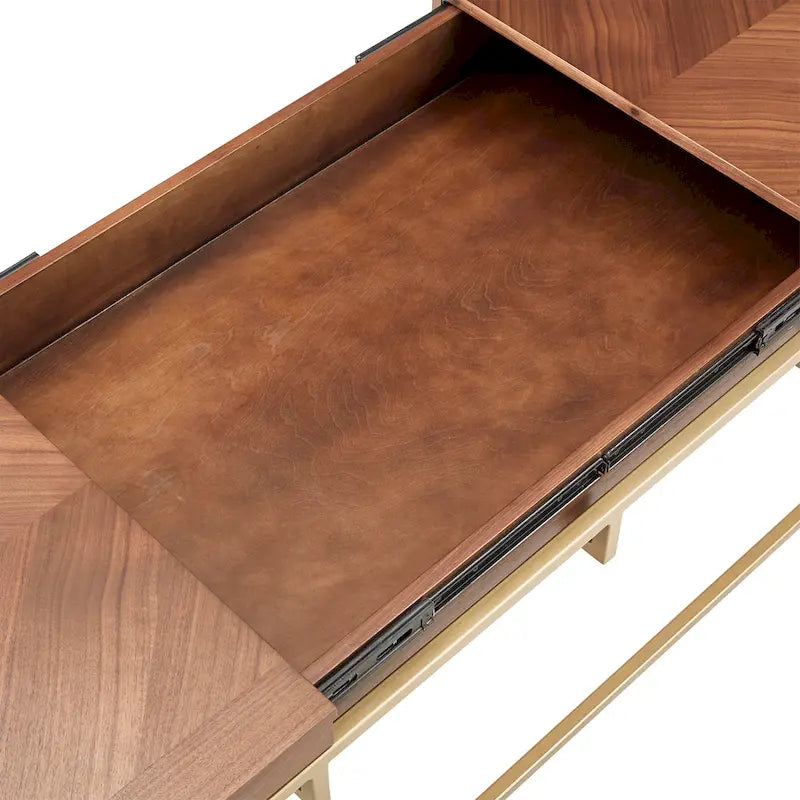 Square Table with Metal Base by