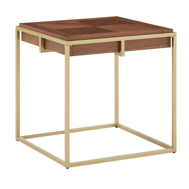 Square Table with Metal Base by