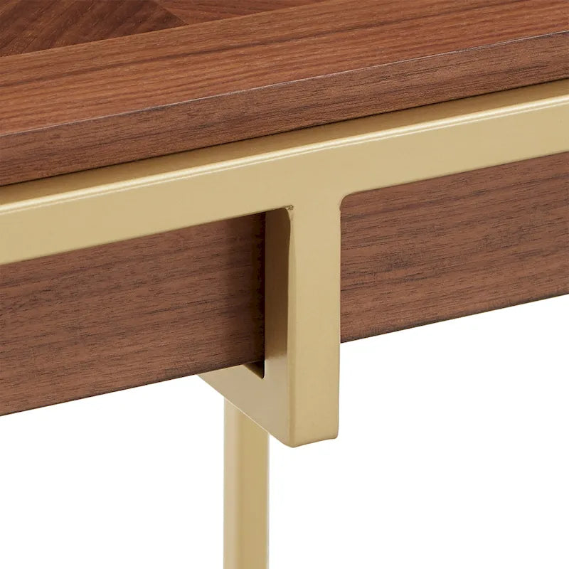 Square Table with Metal Base by