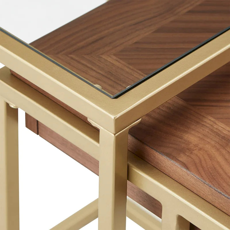 Square Table with Metal Base by