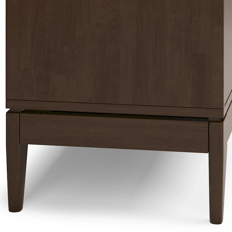 SOLID HARDWOOD 60 inch Wide Mid Century Design Sideboard Buffet in Walnut Brown - 17d x 60w x 30h