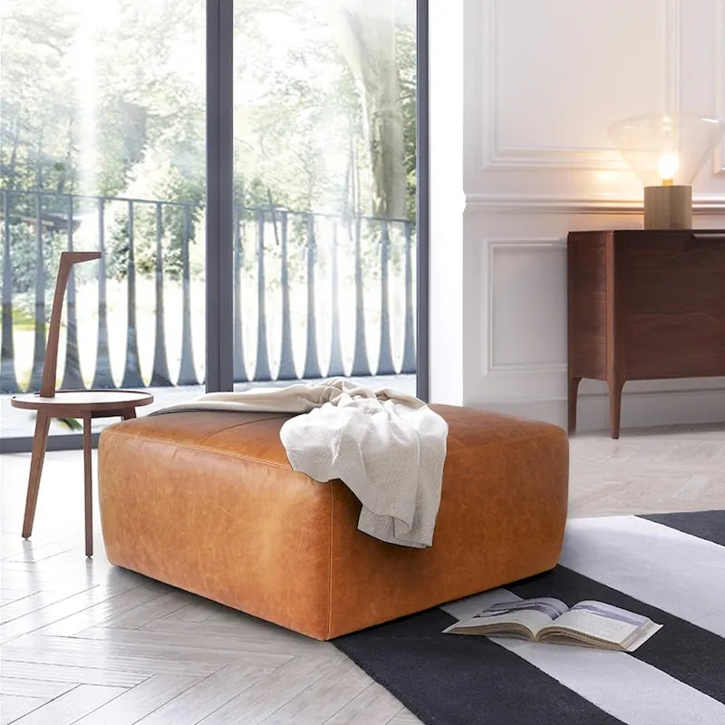 Ottoman - Full Grain Genuine Italian Leather