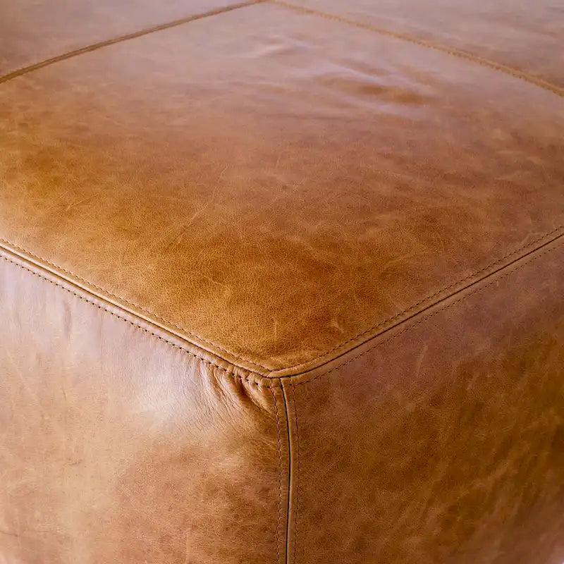 Ottoman - Full Grain Genuine Italian Leather