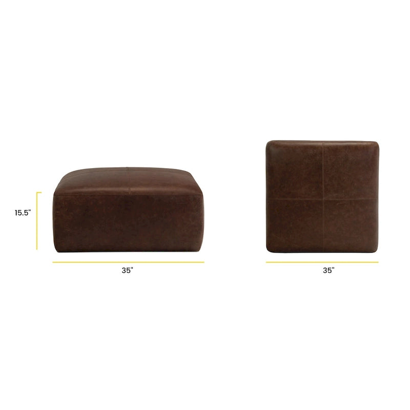 Ottoman - Full Grain Genuine Italian Leather