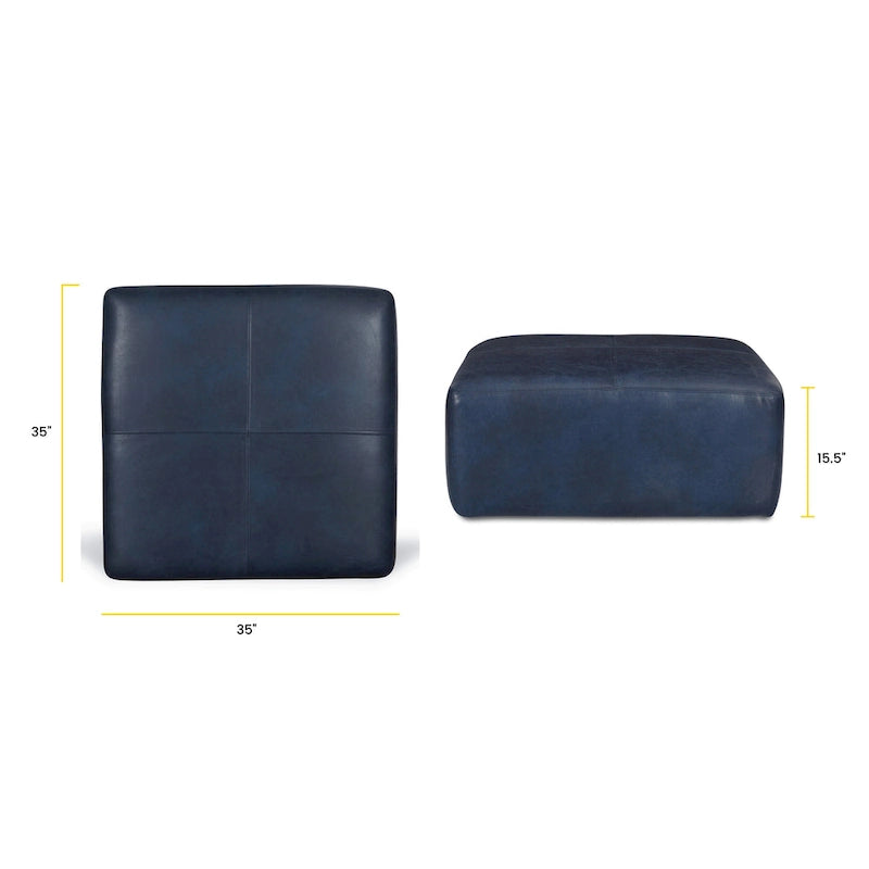 Ottoman - Full Grain Genuine Italian Leather
