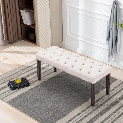 Banc de rangement capitonné en velours 45,28L