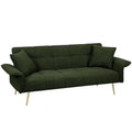 Futon Sofa Bed, Teddy Velvet Foldable Couch Convertible Loveseat Sleeper Daybed with Adjustable Armrests for Small Space