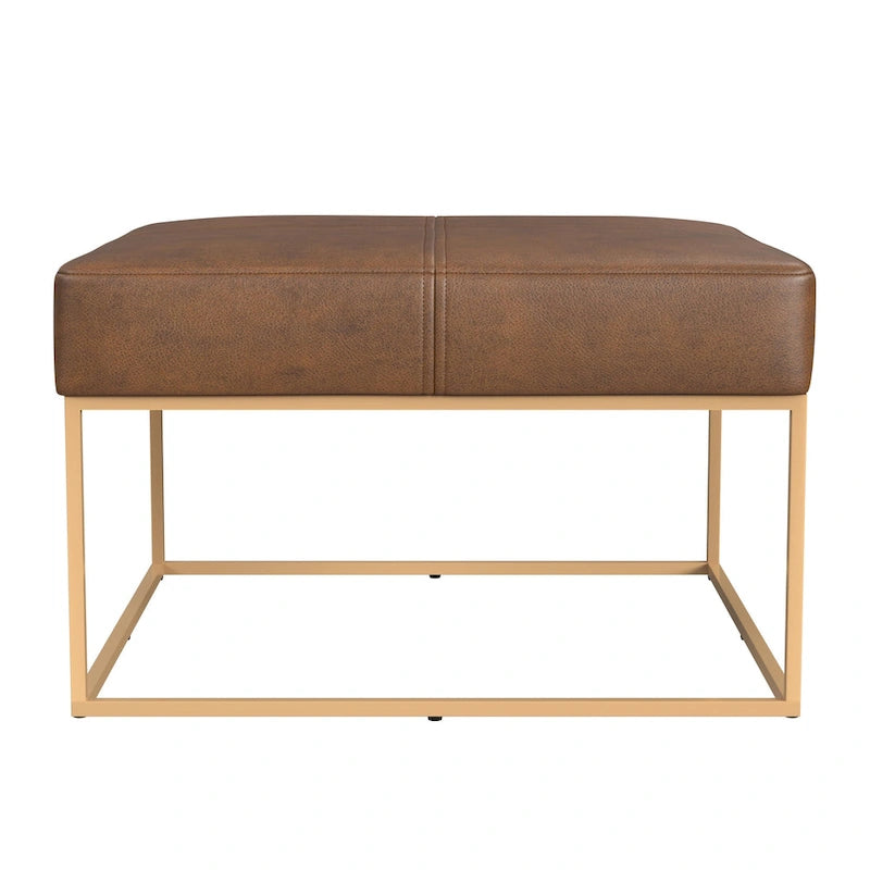 Square Metal Frame Ottoman