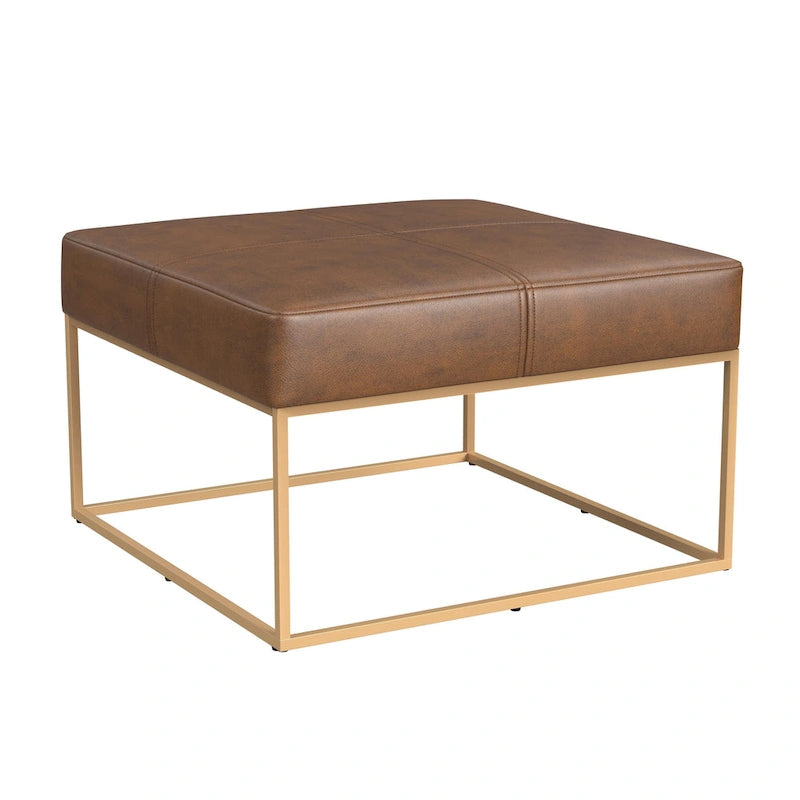 Square Metal Frame Ottoman