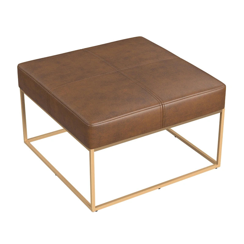 Square Metal Frame Ottoman